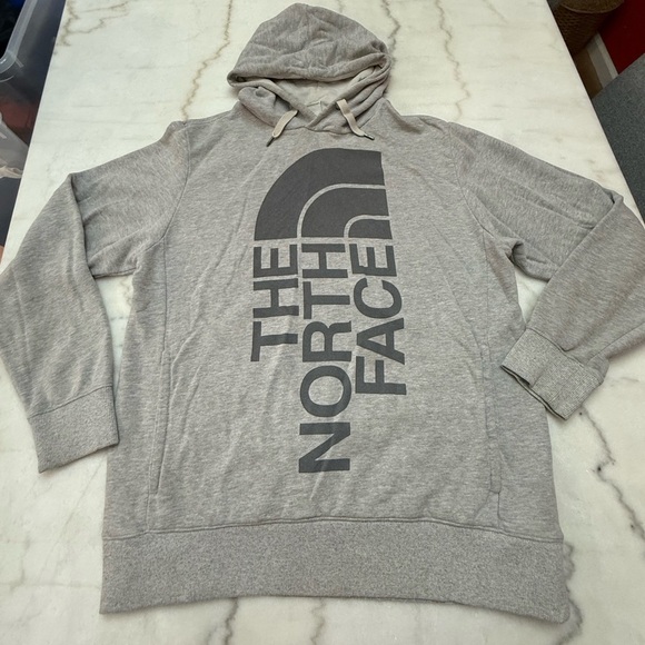 The North Face Light Gray Hoodie with Logo - Picture 1 of 3